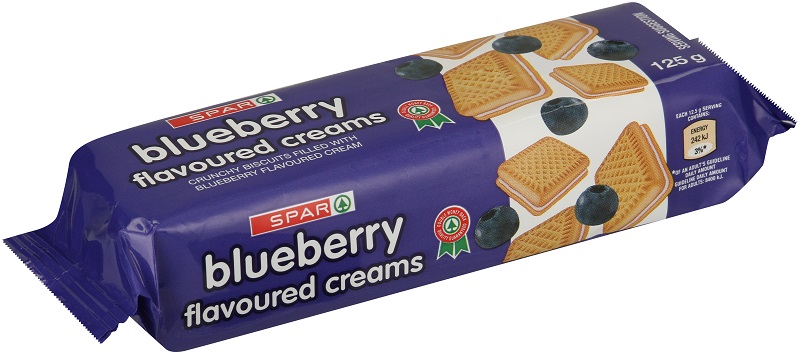 biscuit creams blueberry flavoured