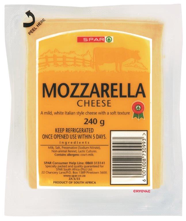 vacuum packed mozzarella cheese