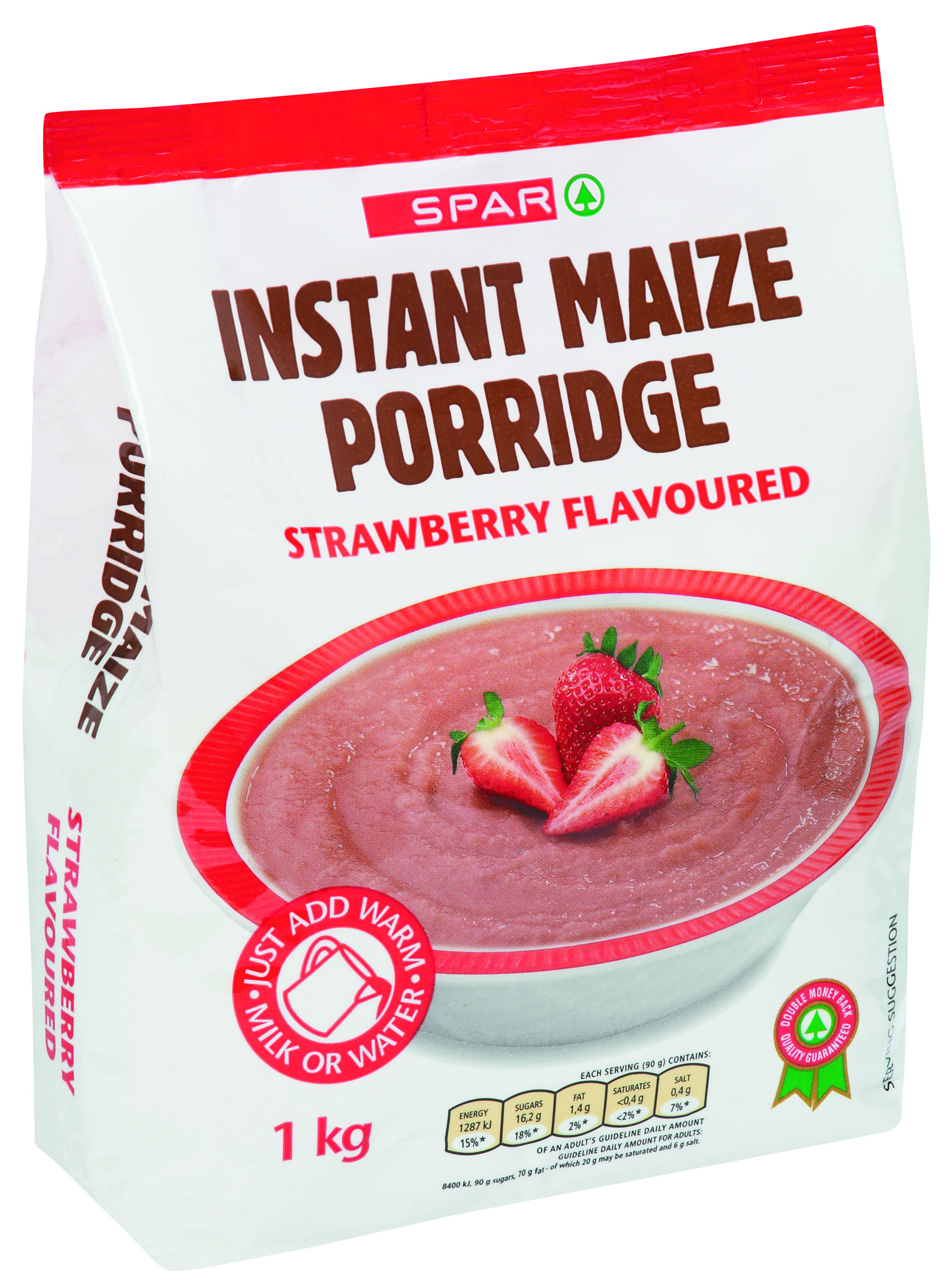 instant maize porridge strawberry flavoured