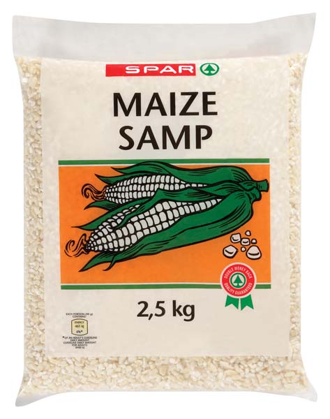 maize samp - plastic bag