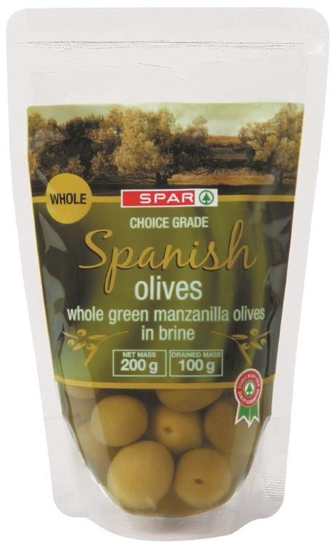 spanish whole green manzanill olives