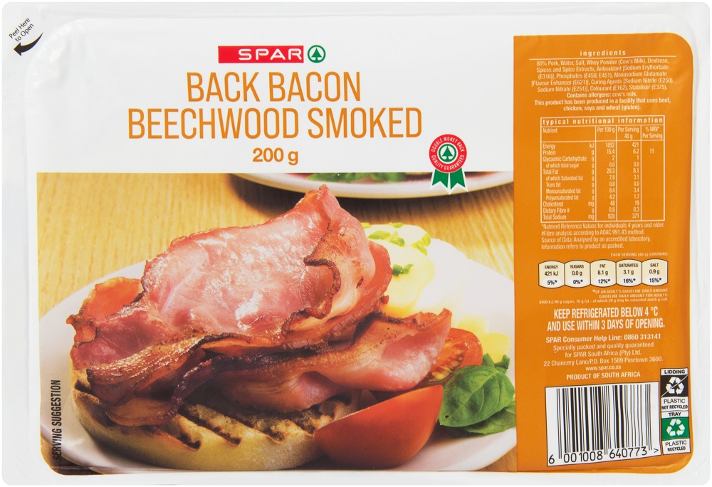 back bacon beechwood smoked