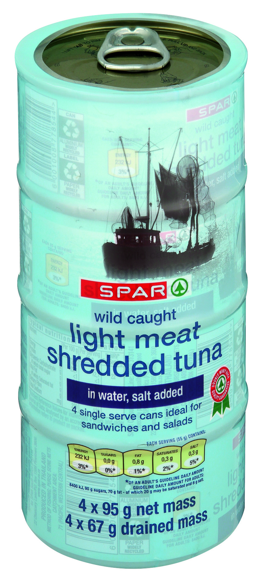shredded tuna in water
